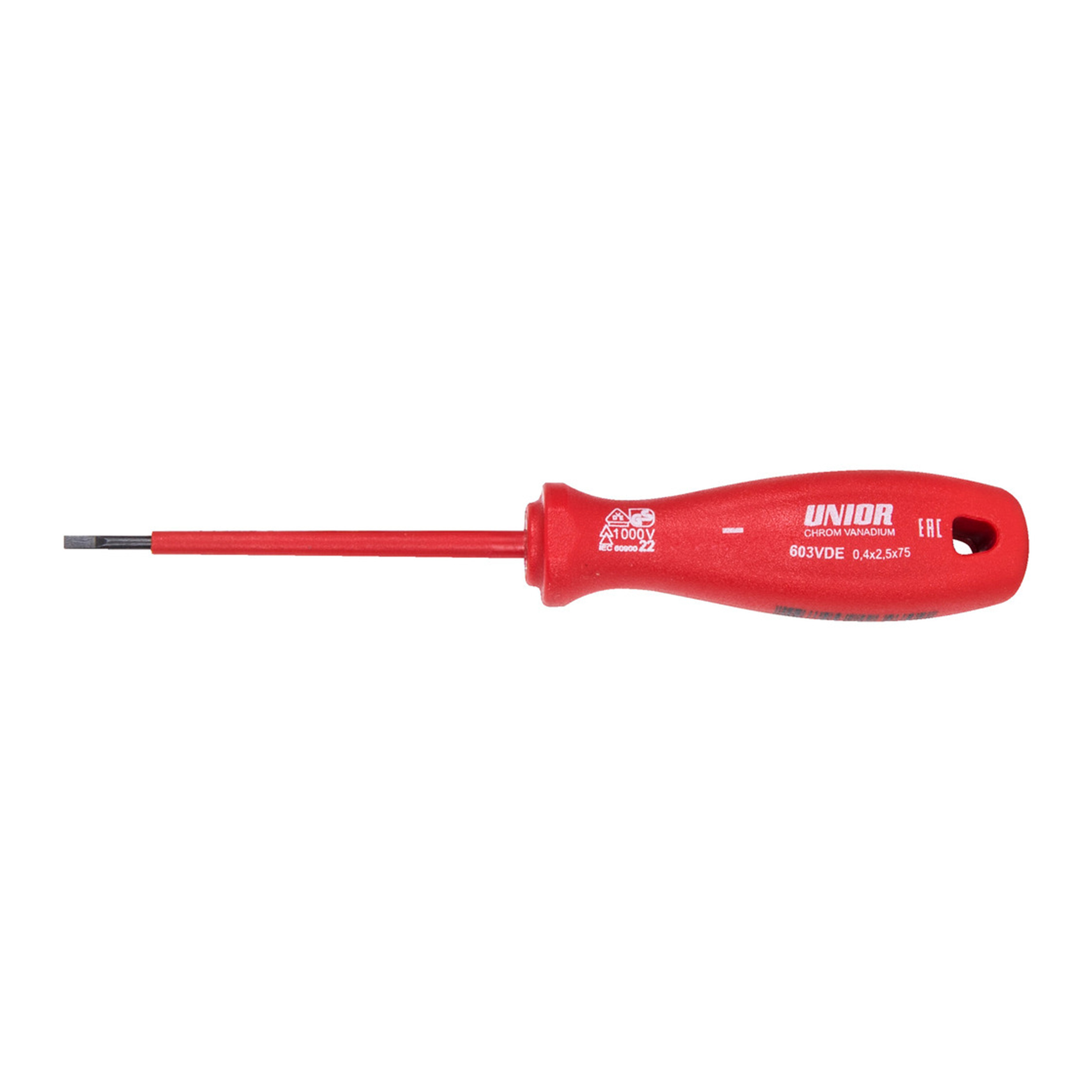 UNIOR VDE Elektricien Schroevendraaier Sleuf 0.4 x 2.5 x 75