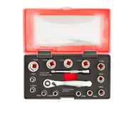 WISVO Dopsleutelset 1/4'' in Kunststof Cassette 15-delig 4-13mm