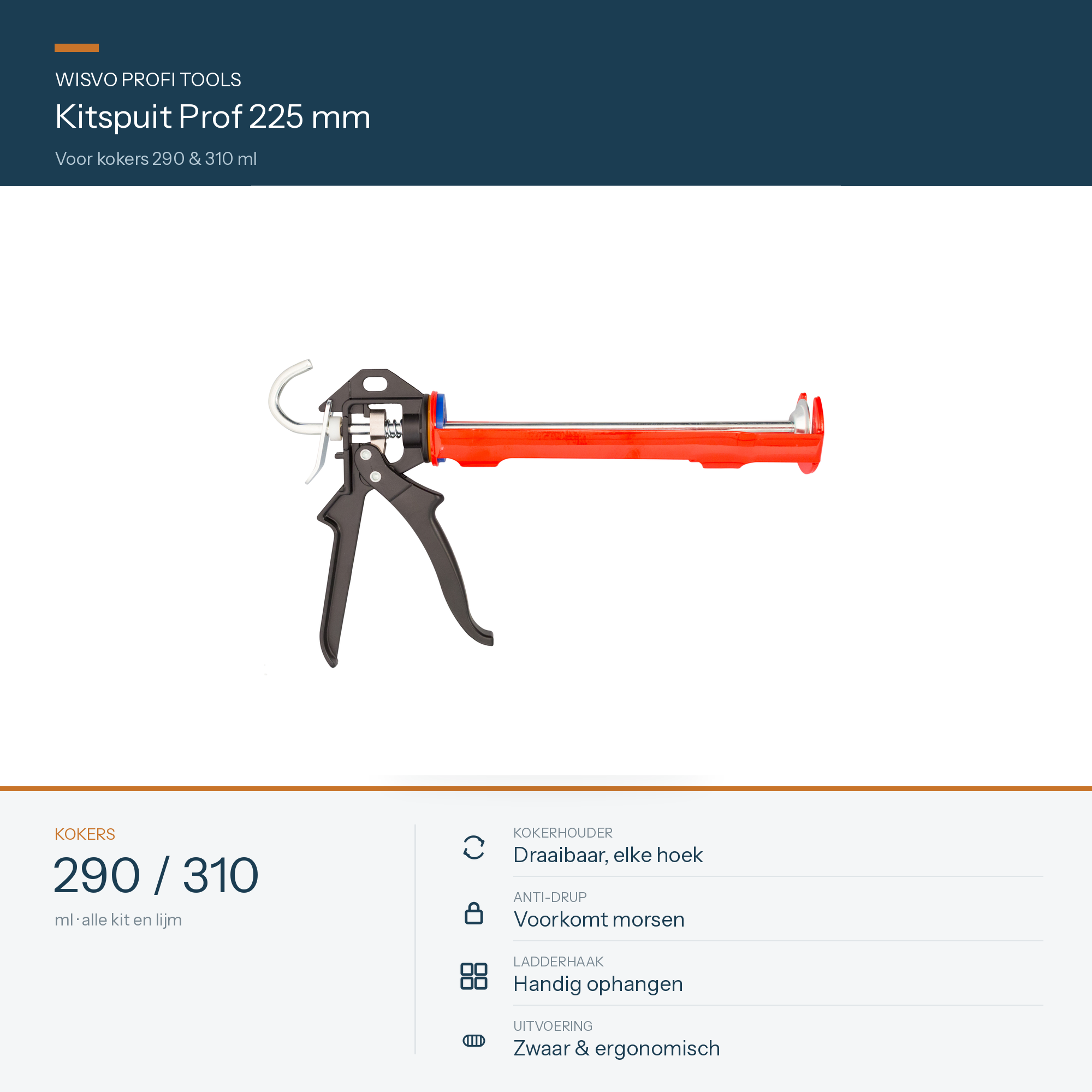 WISVO Kitspuit Prof Model 225mm
