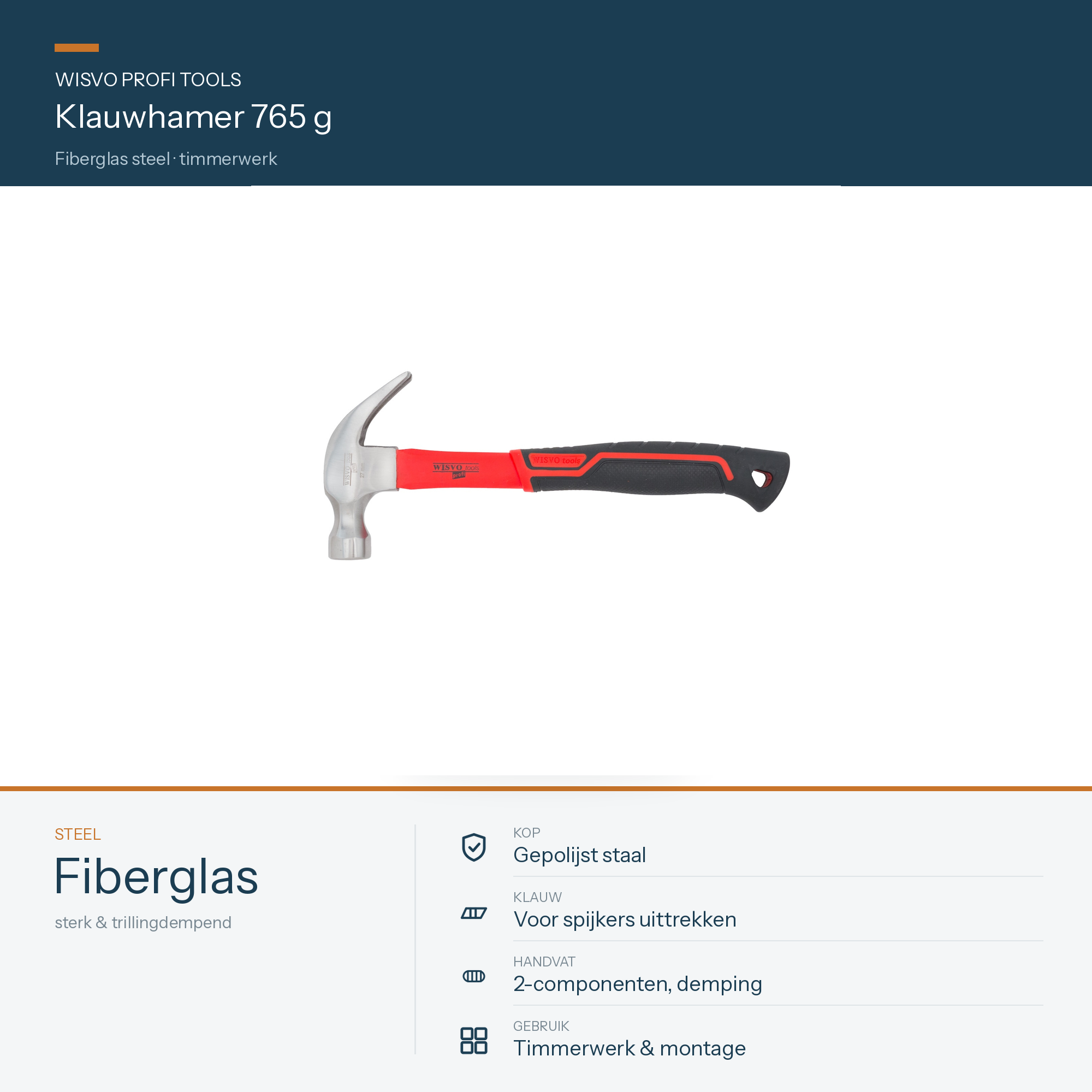 WISVO Klauwhamer Fiber Steel 765g
