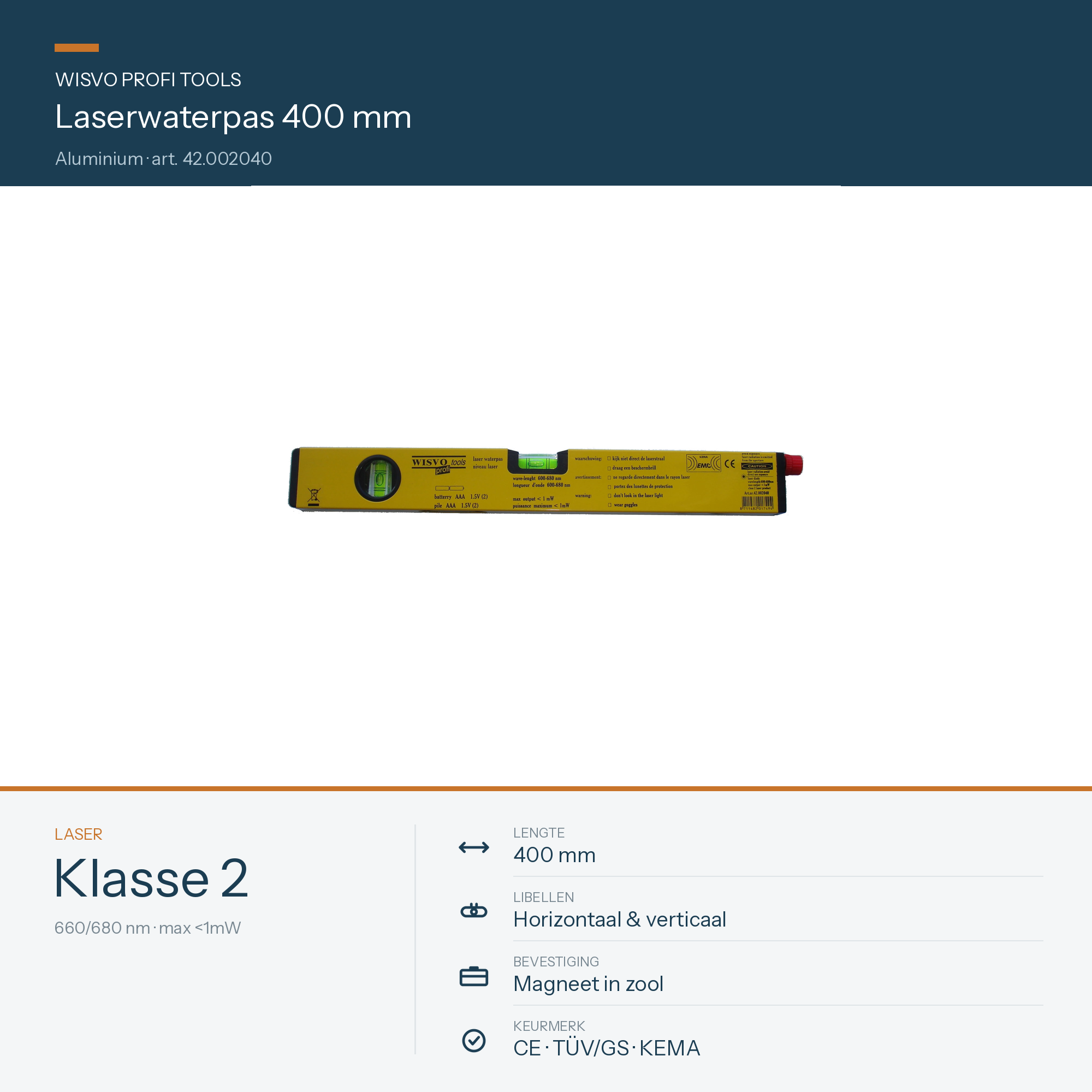 WISVO Laserwaterpas 400mm