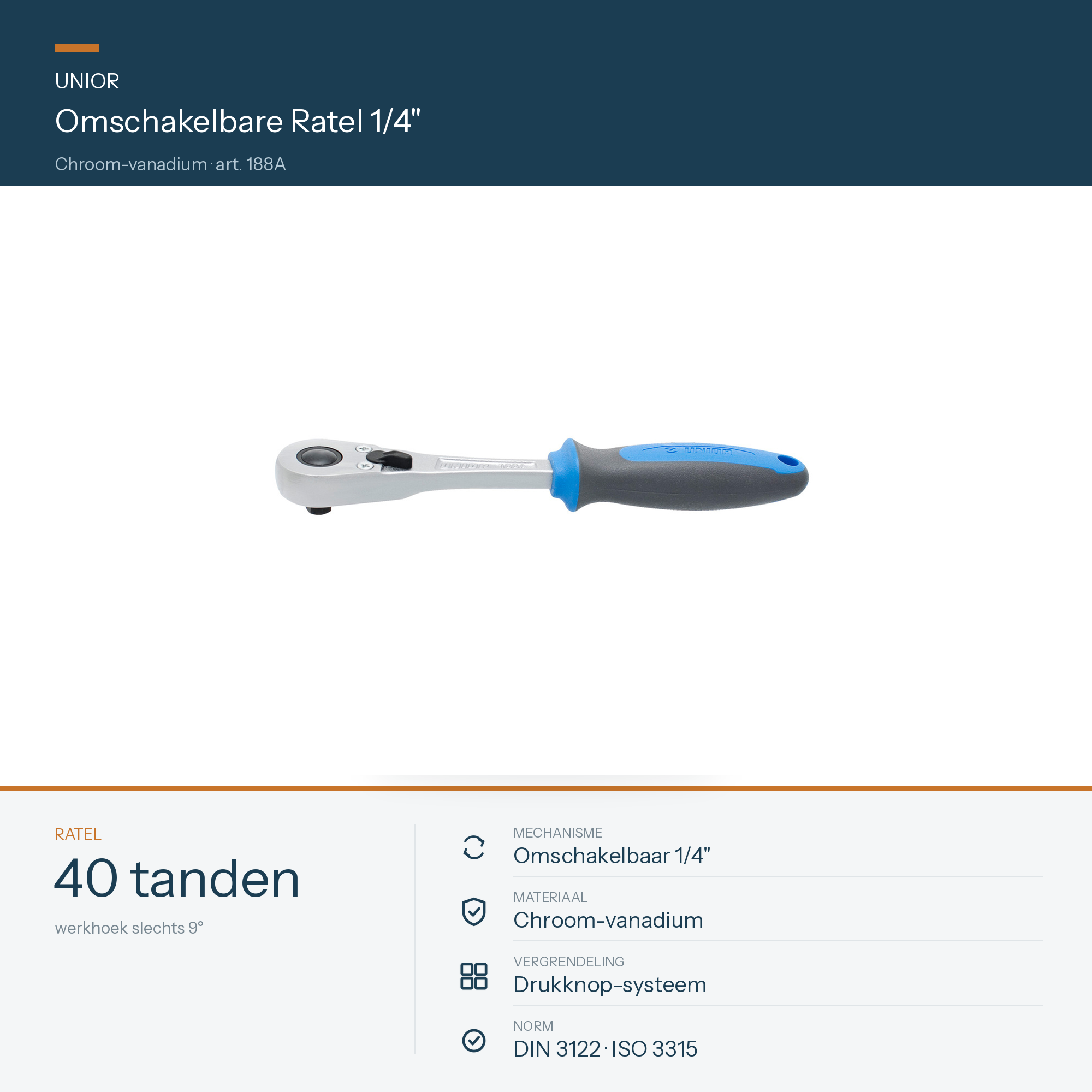 UNIOR Omschakelbare Ratel 1/4"