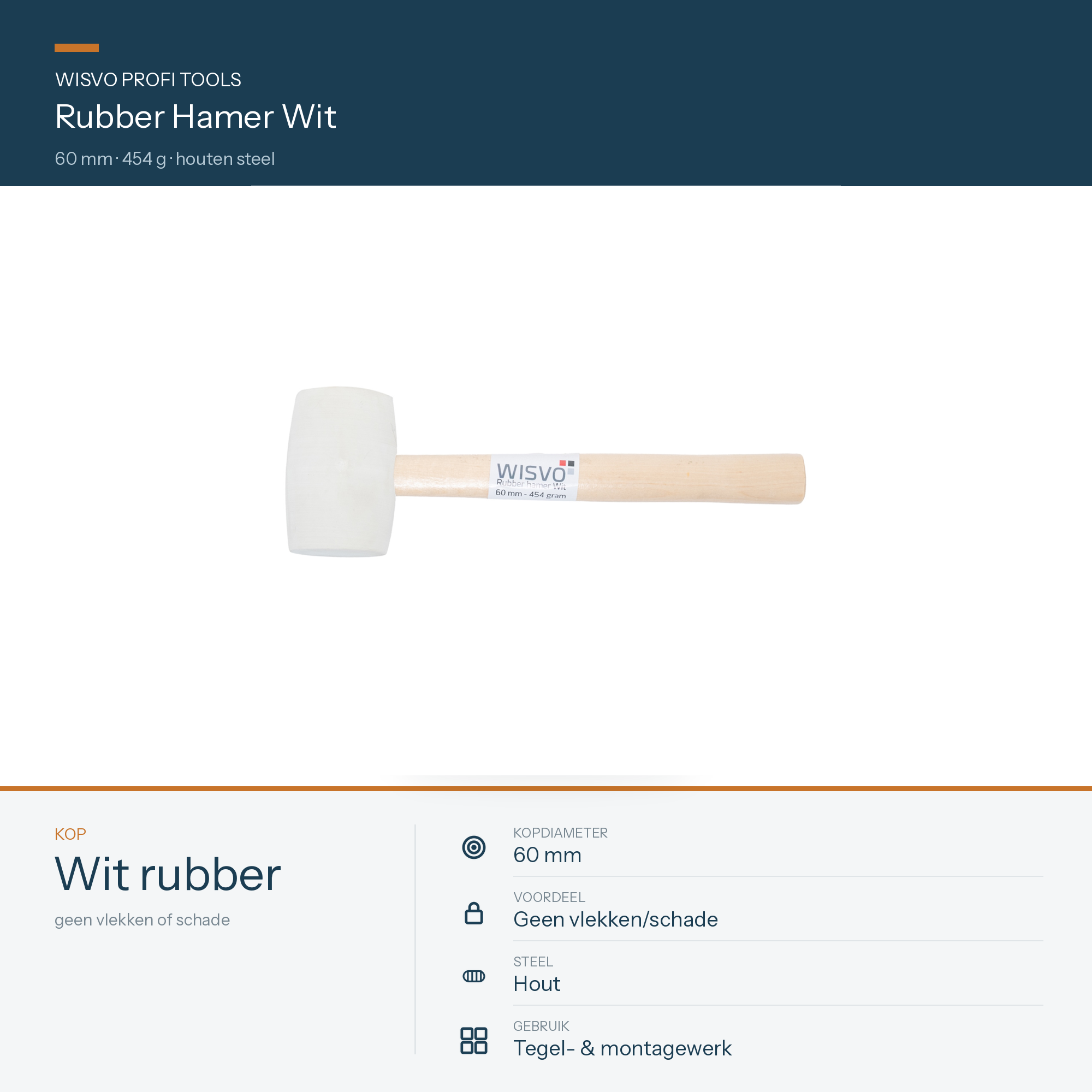 WISVO Rubber Hamer Wit Gr 454g