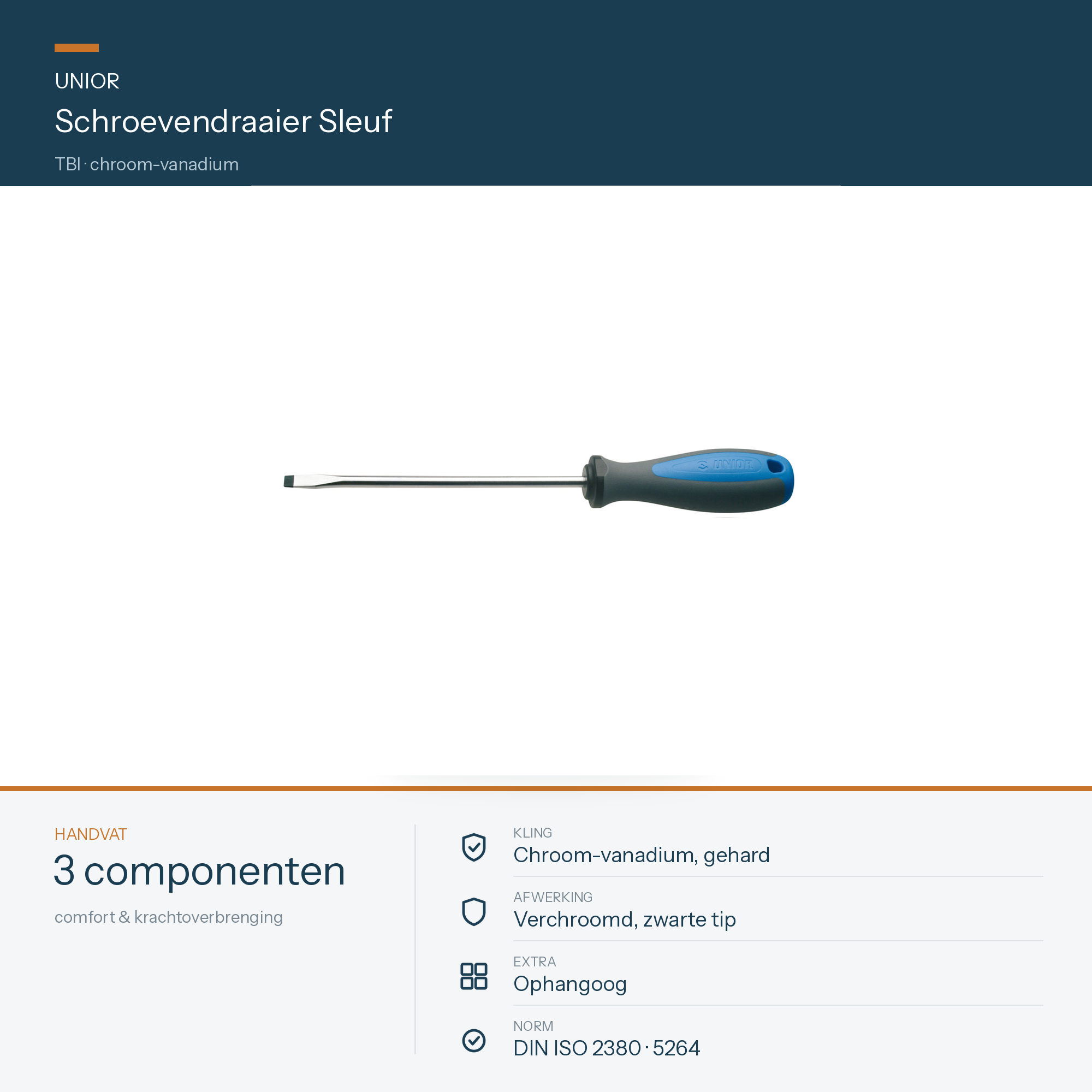 UNIOR Schroevendraaier TBI Sleuf 0.5 x 3.0 x 80