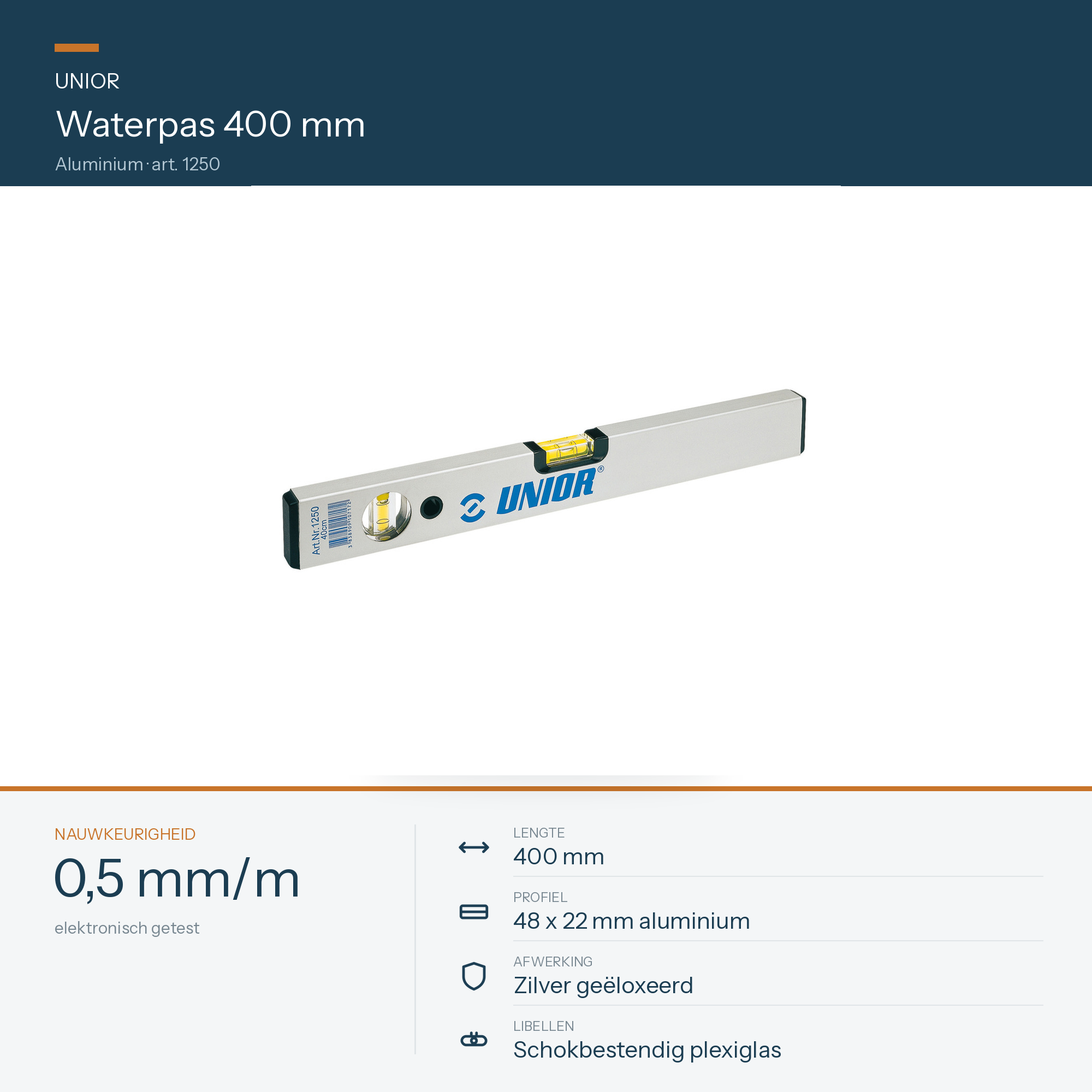 UNIOR Waterpas Aluminium 400mm