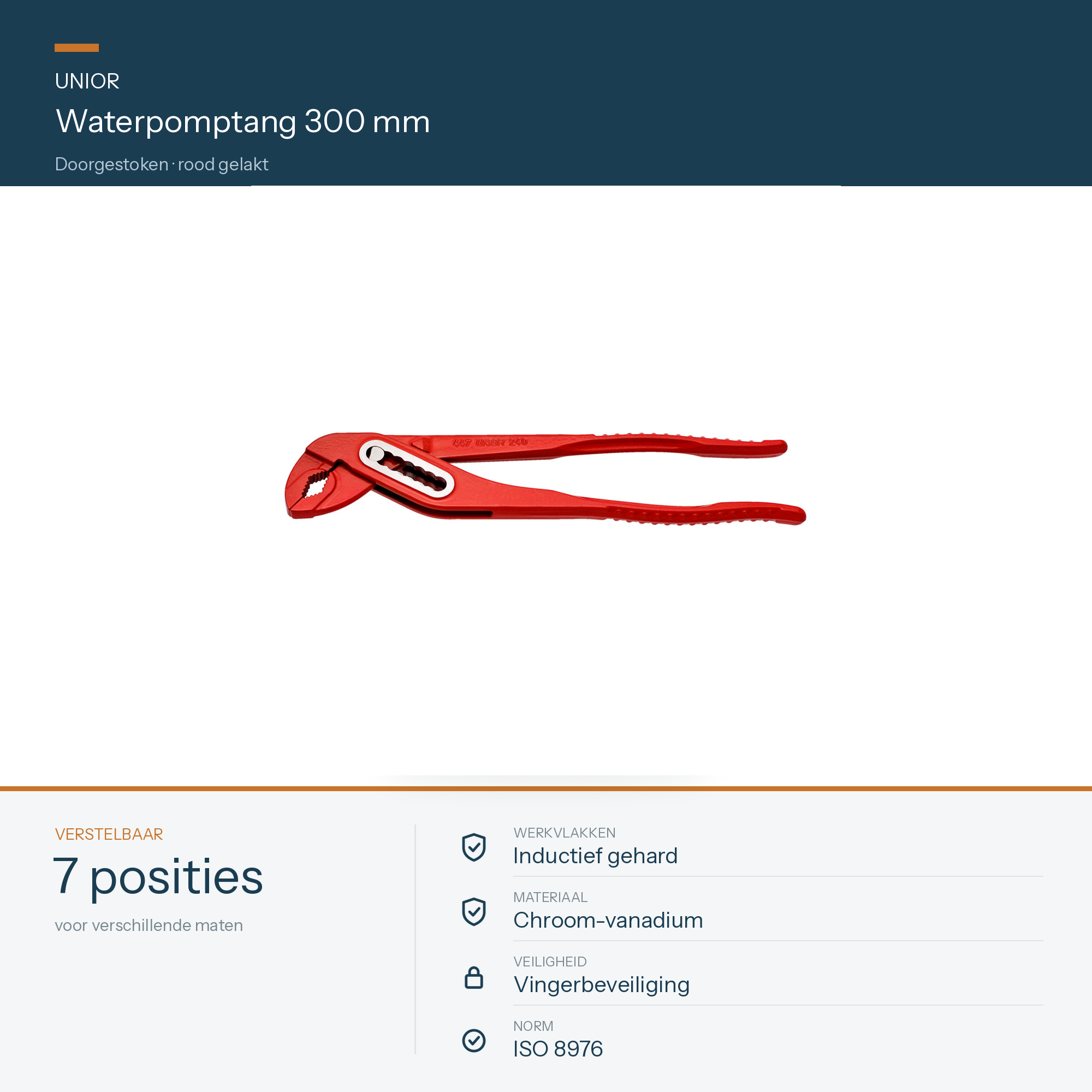 UNIOR Doorgestoken Waterpomptang 300mm