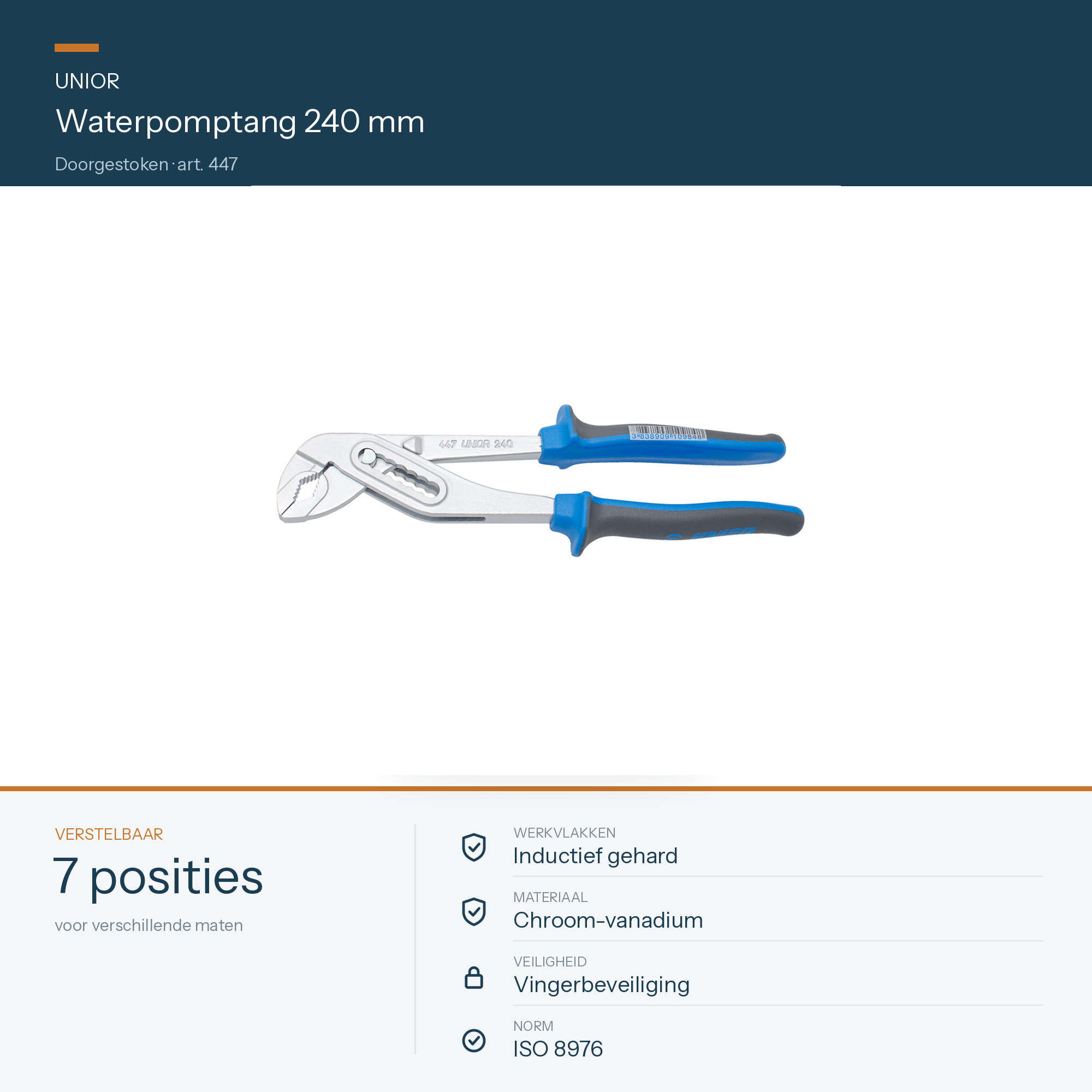 UNIOR Doorgestoken Waterpomptang 240mm